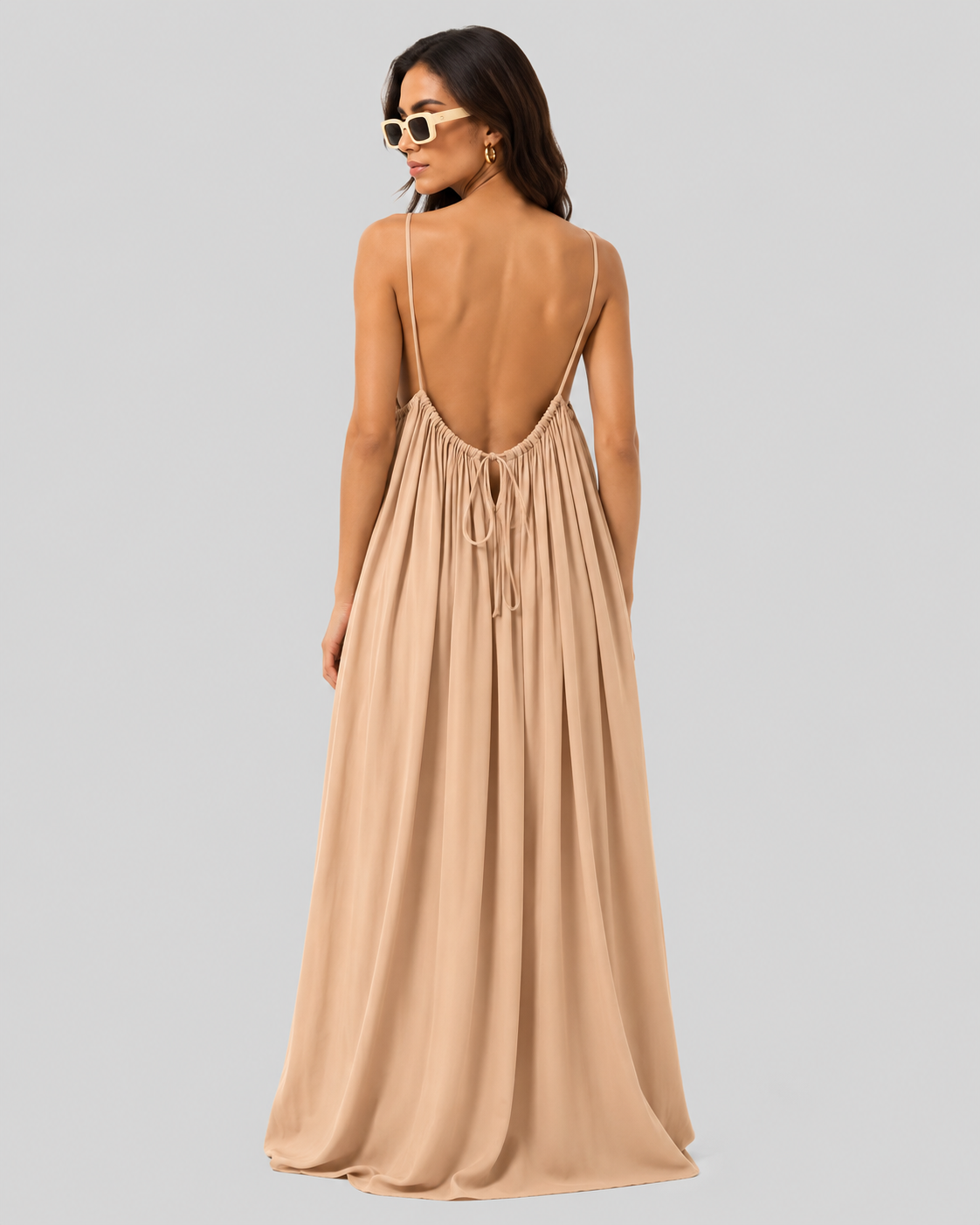 backless cami maxi dress Meichang Backless Cami Dresses for Women Casual Spaghetti Straps Maxi Dress Backless Solid Sleeveless House Lounge Dress Summer Long Sundress with