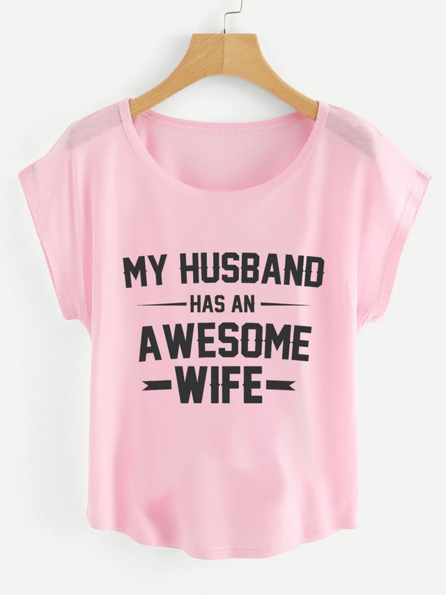 Husband Has Awesome Wife T-Shirt With Pajama