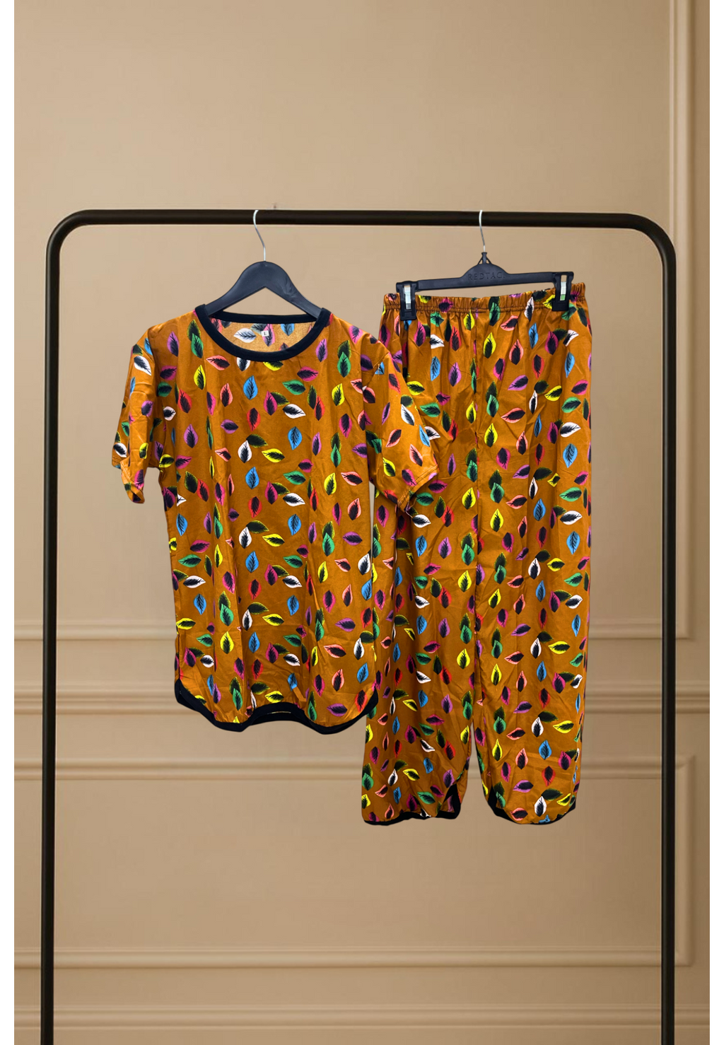 PAINTED LEAF PRINTED SHIRT AND TROUSER