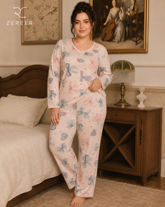 Bows and Heart Lock Printed Suit