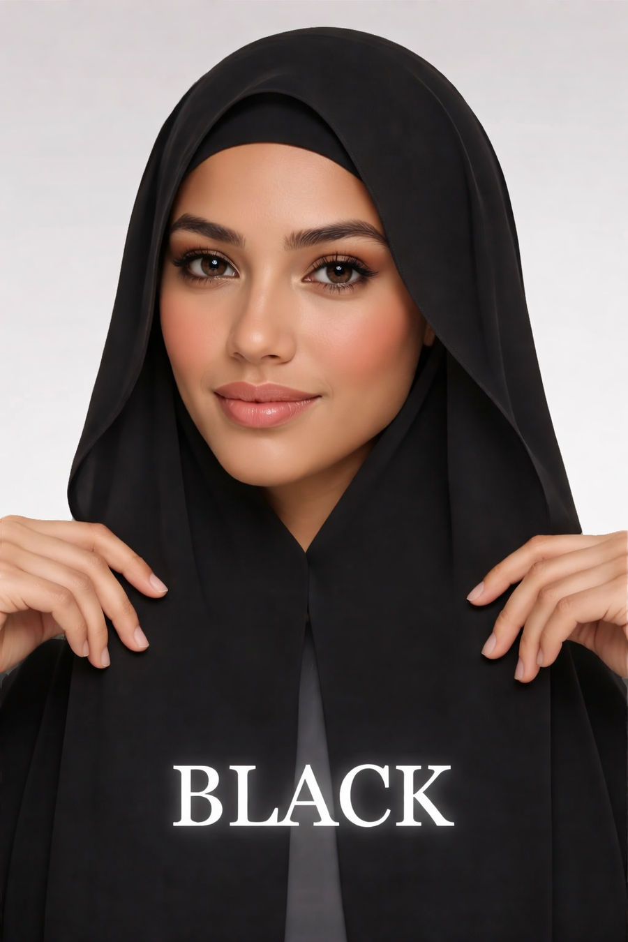 Black— Instant Chiffon Hijab with Built-in Magnets