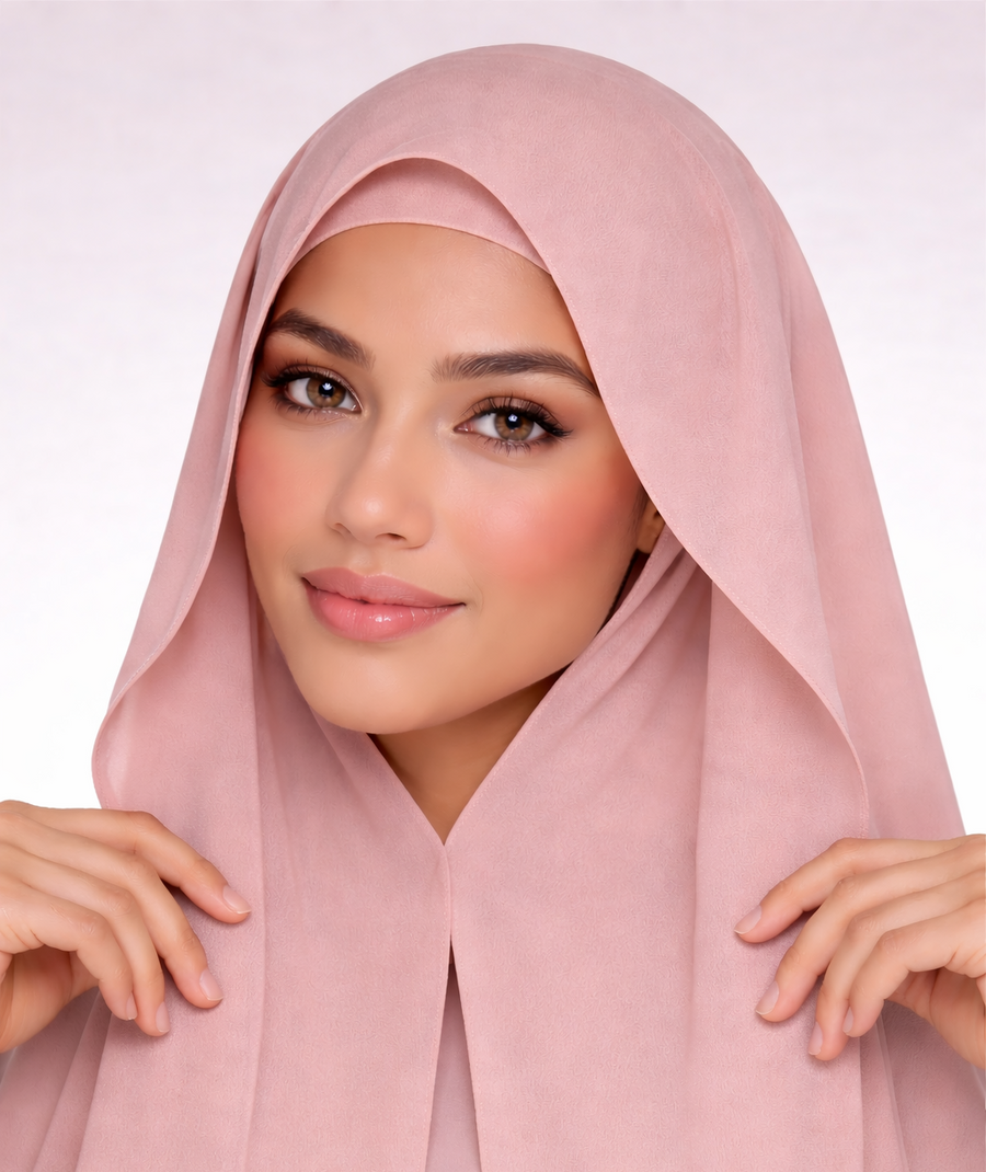 Blush— Instant Chiffon Hijab with Built-in Magnets