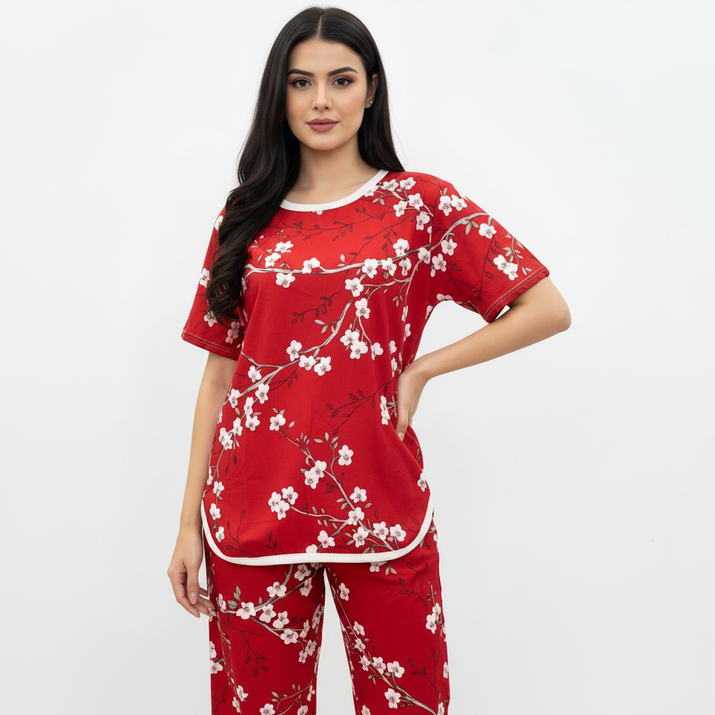 CHERRY BLOOM PRINTED SHIRT AND TROUSER