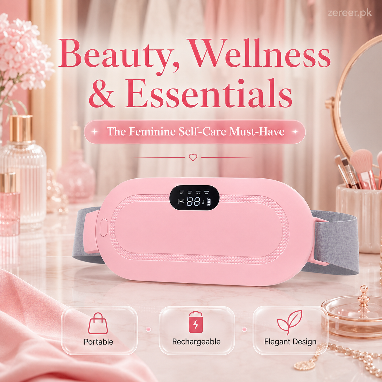 Portable Menstrual Heating Pad and Massager Belt
