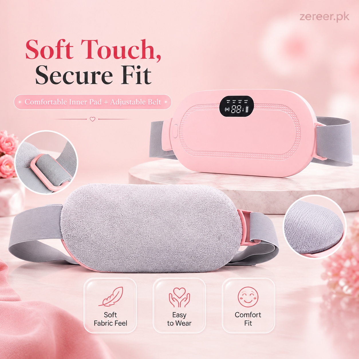 Portable Menstrual Heating Pad and Massager Belt