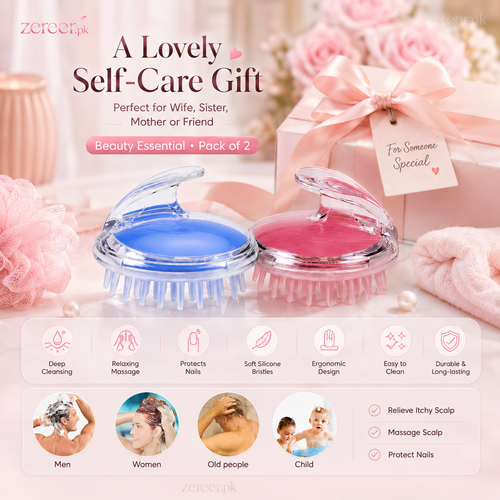 (Pack of 2) Hair Shampoo Brush Soft Silicone Scalp Massager