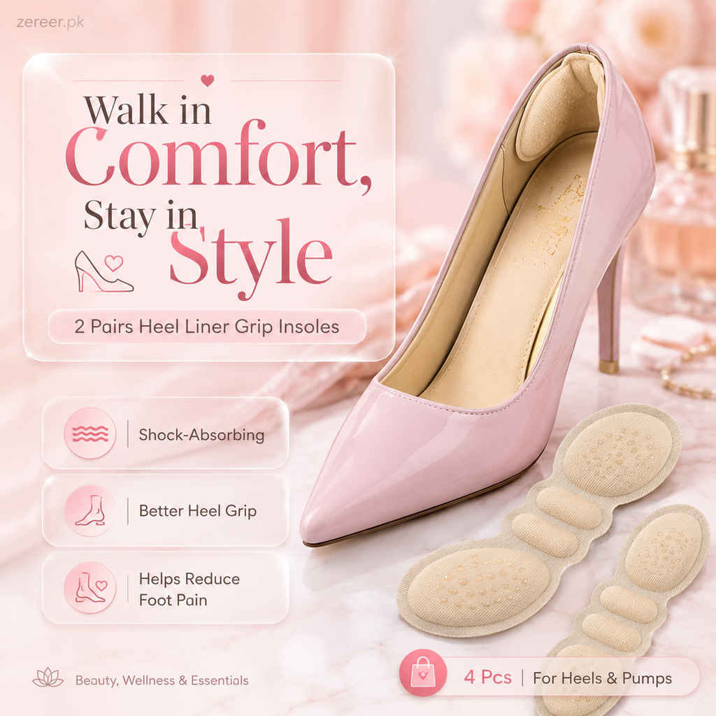 2 Pairs Women High Heels Liner Grip Insole Adhesive Stickers Protector For Foot Pain Relief (4 Pcs)