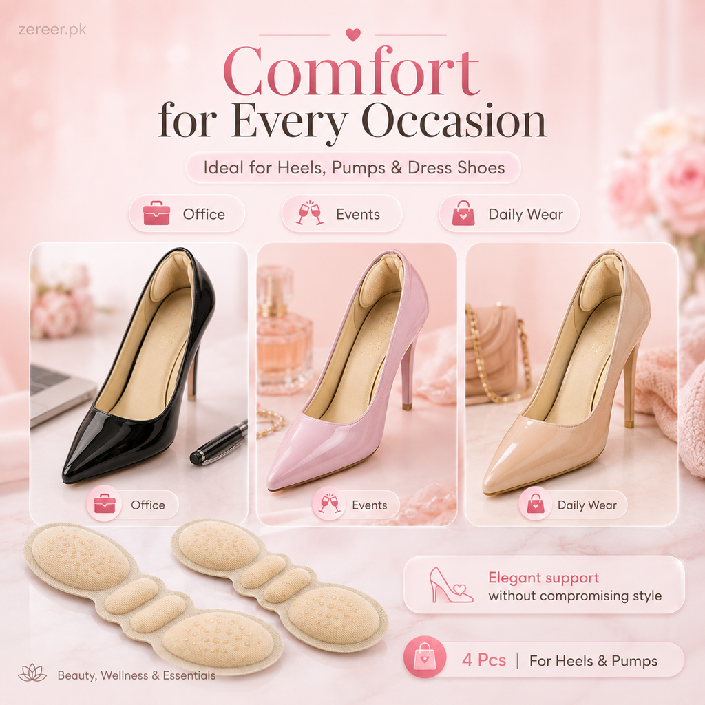 2 Pairs Women High Heels Liner Grip Insole Adhesive Stickers Protector For Foot Pain Relief (4 Pcs)