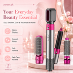 5 in 1 Electric Hot Air Brush Straightener and Dryer with Box Packing