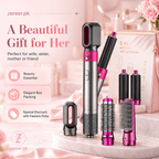 5 in 1 Electric Hot Air Brush Straightener and Dryer with Box Packing