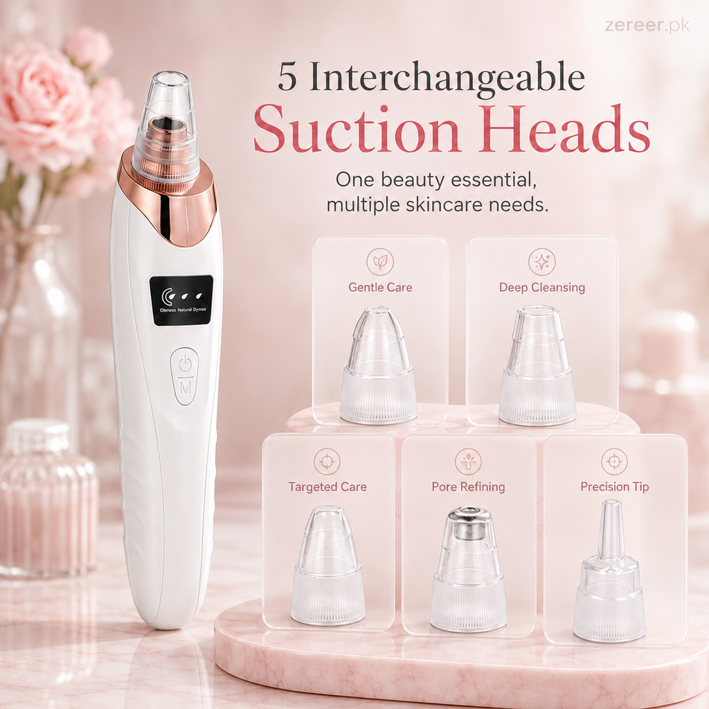 5in1 Rechargeable Blackhead Remover and Vacuum Suction Acne Pore Cleaner