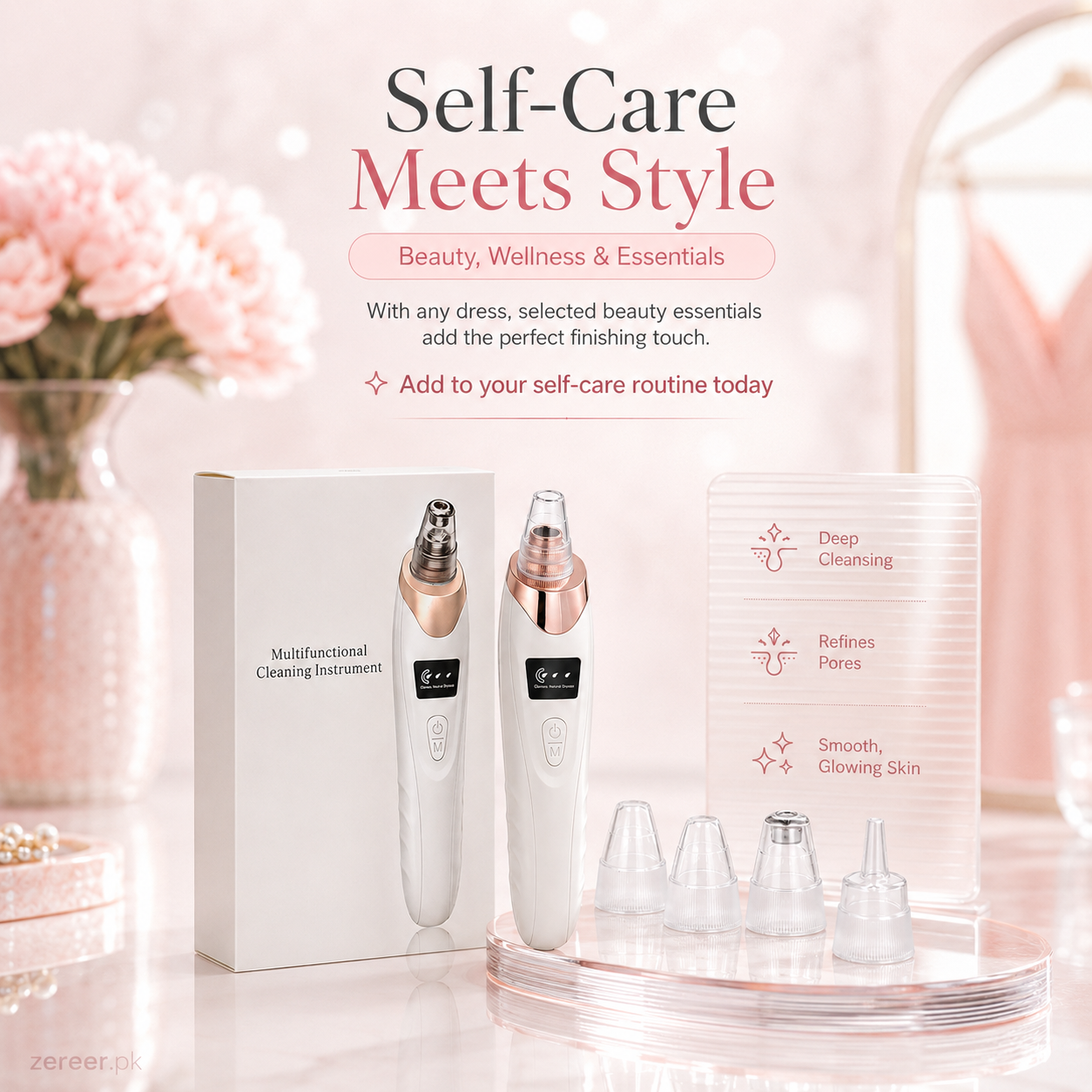 5in1 Rechargeable Blackhead Remover and Vacuum Suction Acne Pore Cleaner