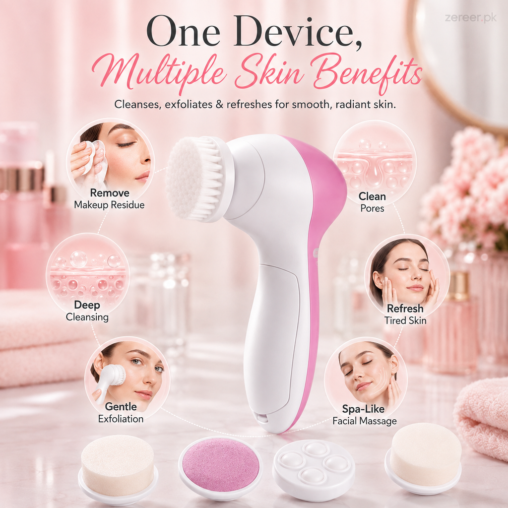 Face Cleaner Brush Wash and Facial Pore Cleaning Massage Machine with 11 in 1 Sonic Facial Cleansing Brushes