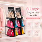 Buy 1 Get 1 Free Handbag Storage Hanging Purse Organizer with 6 Large Easy Access Pockets