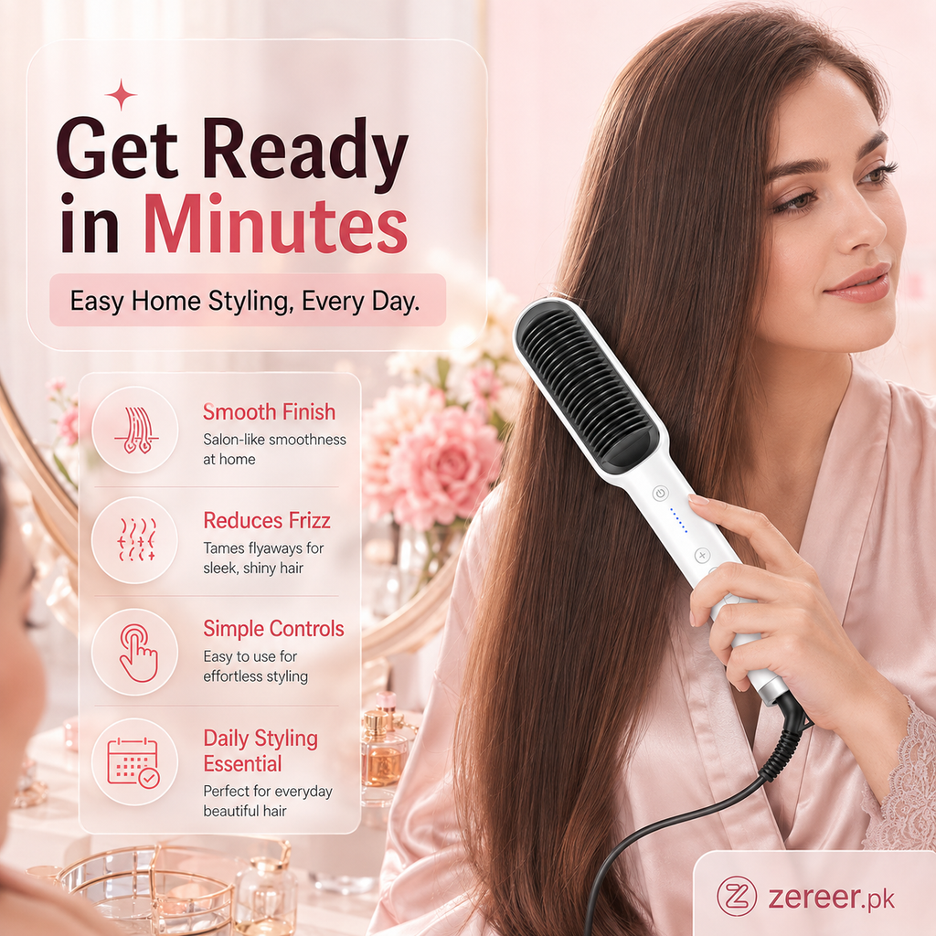 Electric Hair Comb Brush for Straightening and Curling