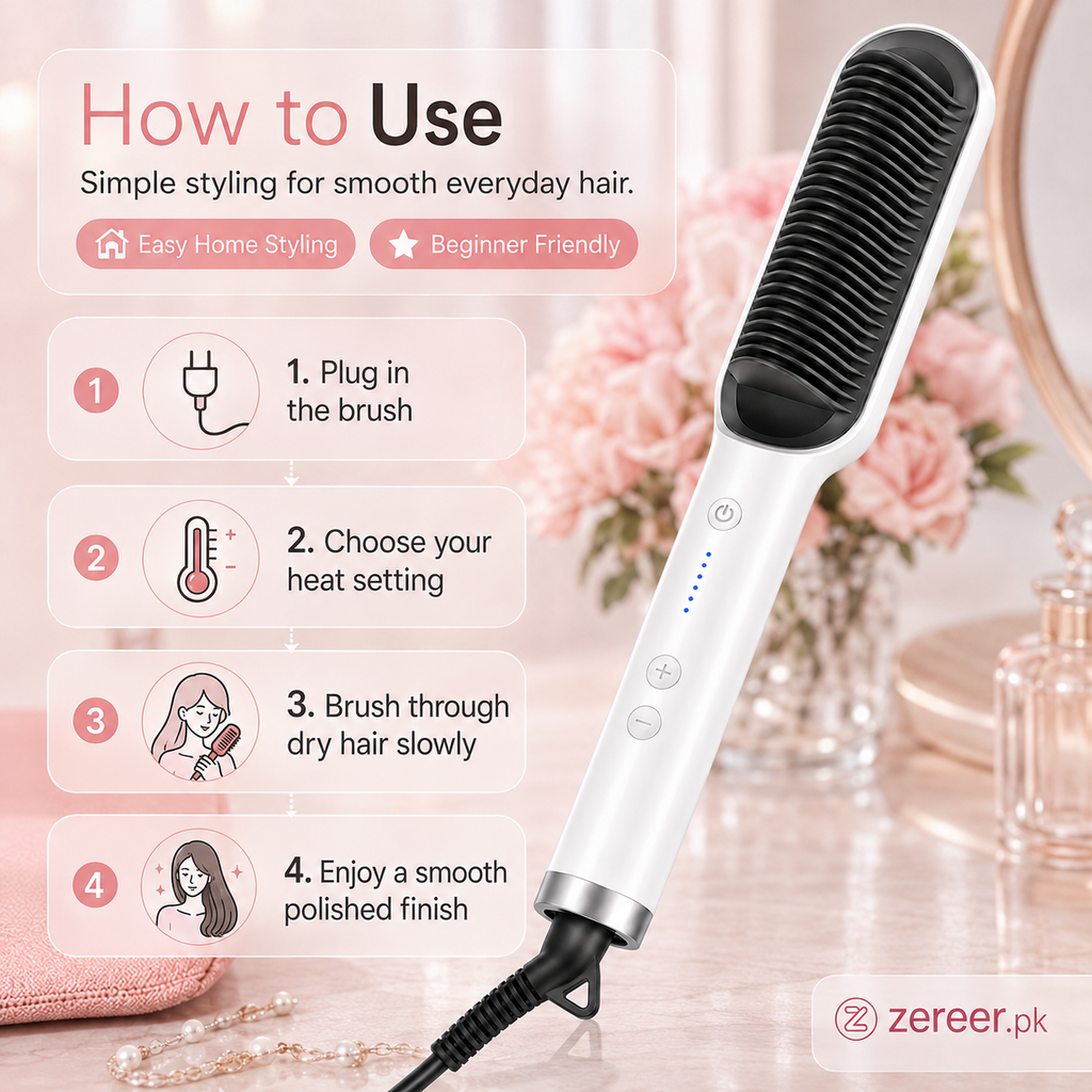 Electric Hair Comb Brush for Straightening and Curling