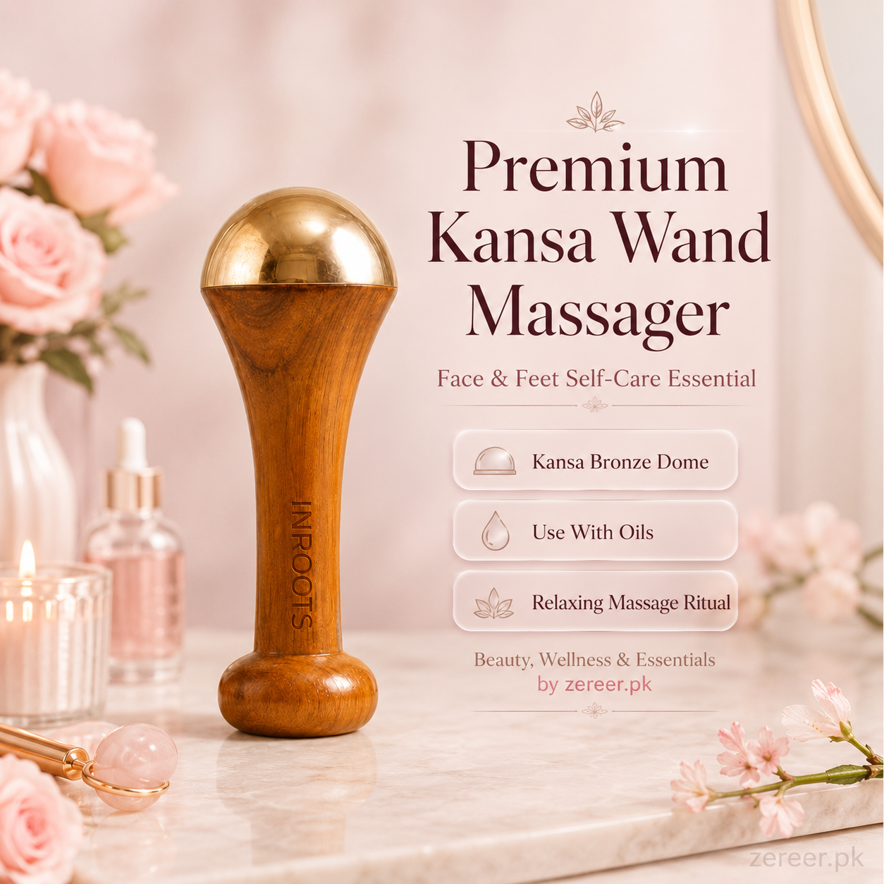 Premium Kansa Wand Massager for Face & Feet
