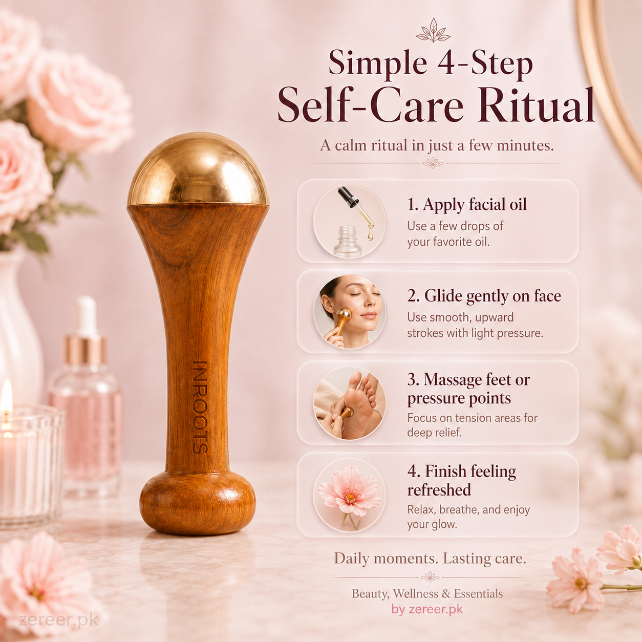 Premium Kansa Wand Massager for Face & Feet
