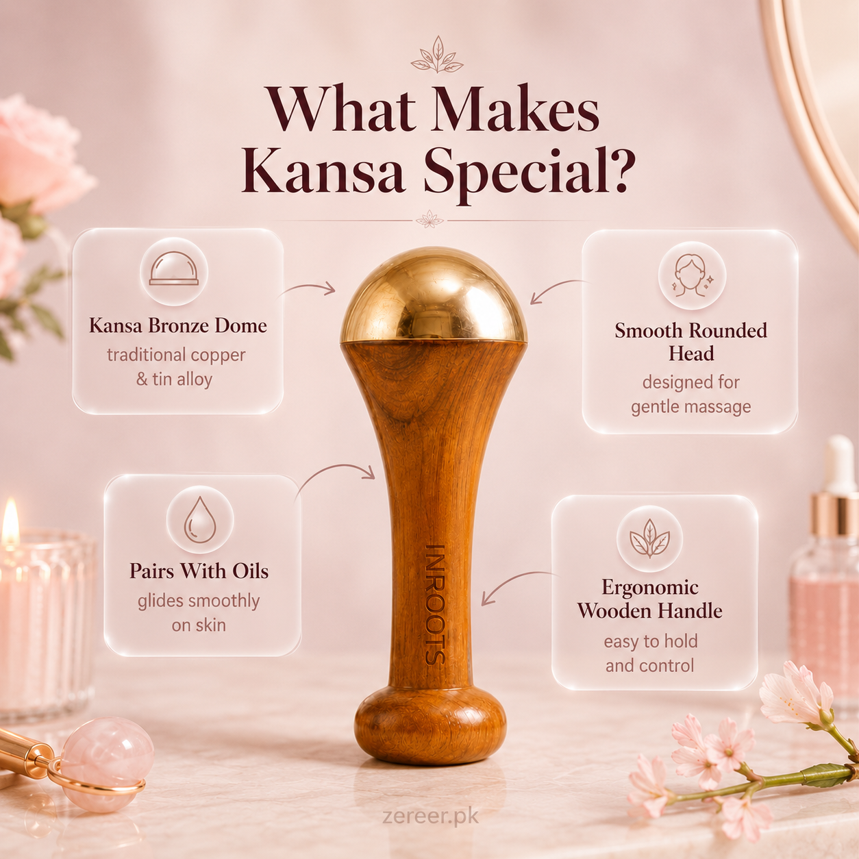 Premium Kansa Wand Massager for Face & Feet