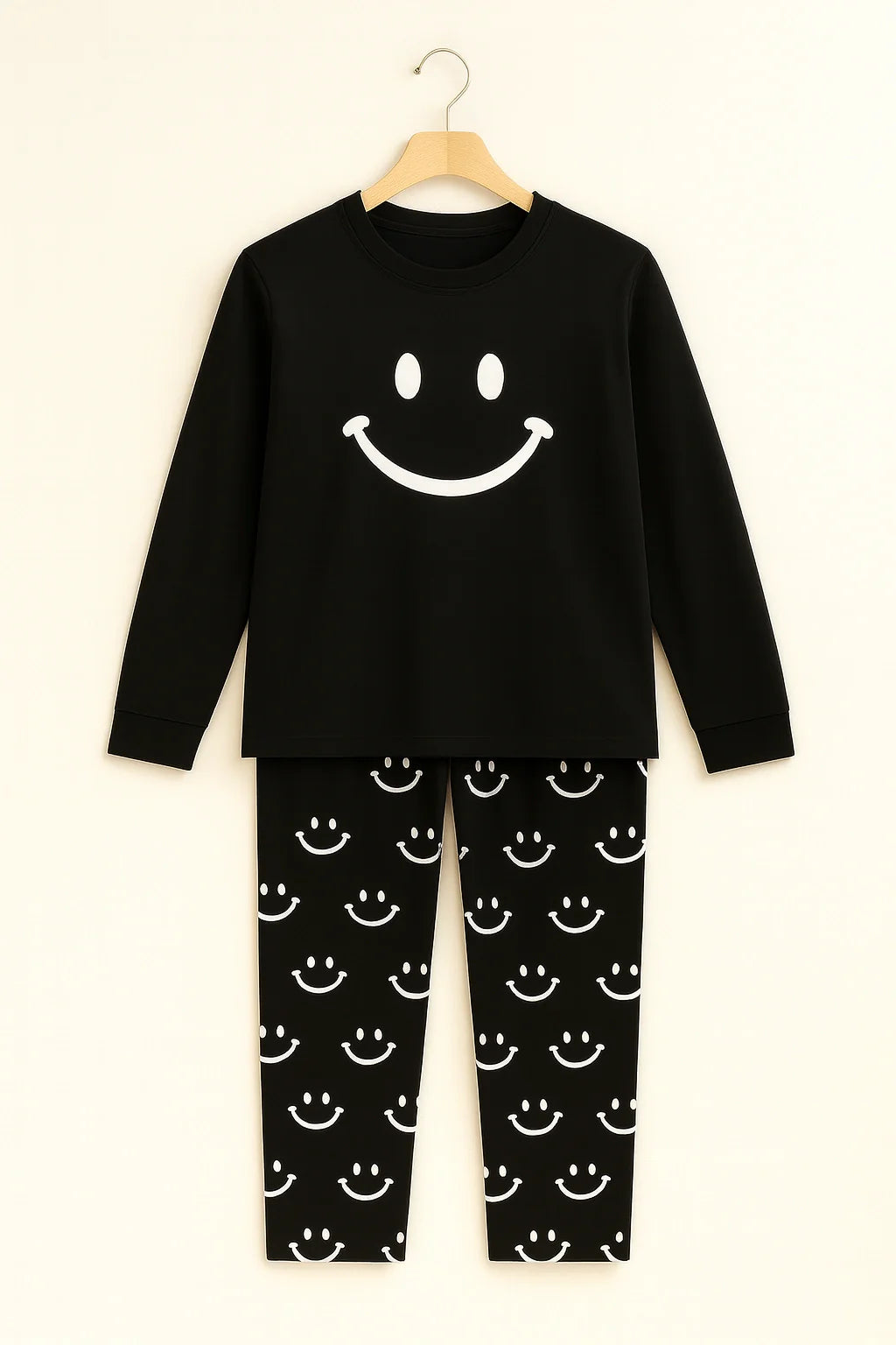 Black Smiley Face Style Night Dress