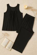 Black Sando Tshirt With PLazo Pajama