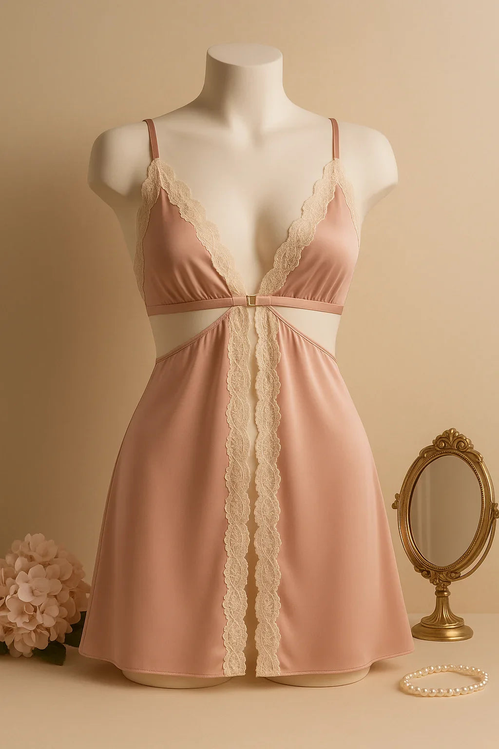 BLUSHING BRIDE NIGHTY 2 PIECES