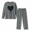 Black Heart Printed Night Suit
