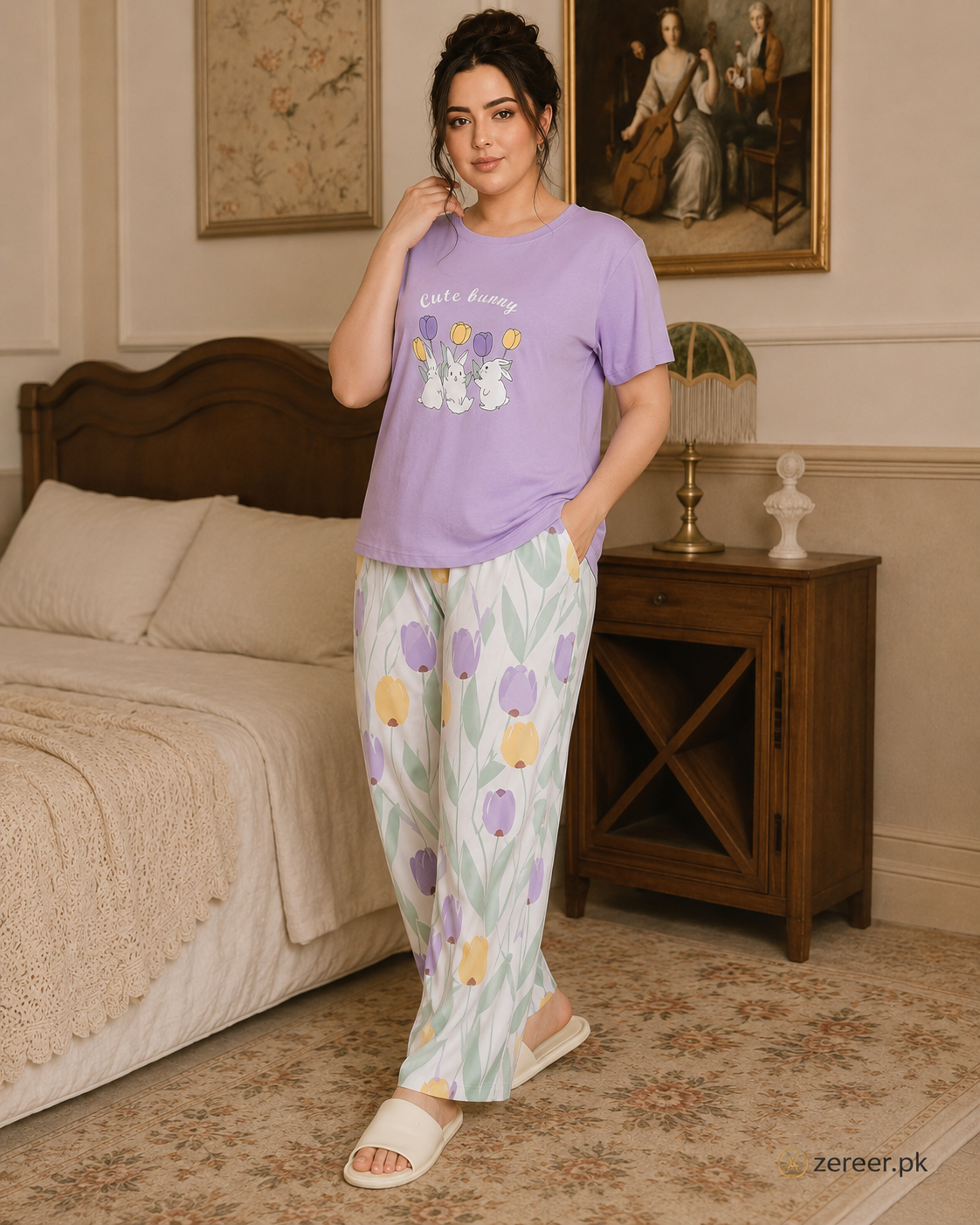 Cute Bunny Printed Night Suit