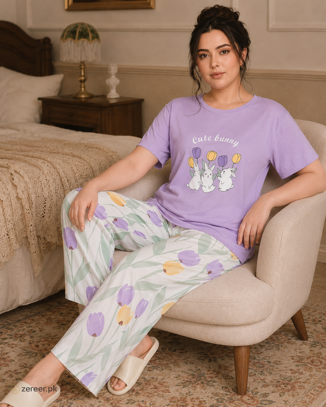 Cute Bunny Printed Night Suit