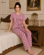 Love Sleep Printed Night Suit