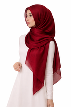 Burgundy-Instant Chiffon Hijab with Built-in Magnets