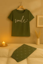 Happy Mood Green T-Shirt with Pajama