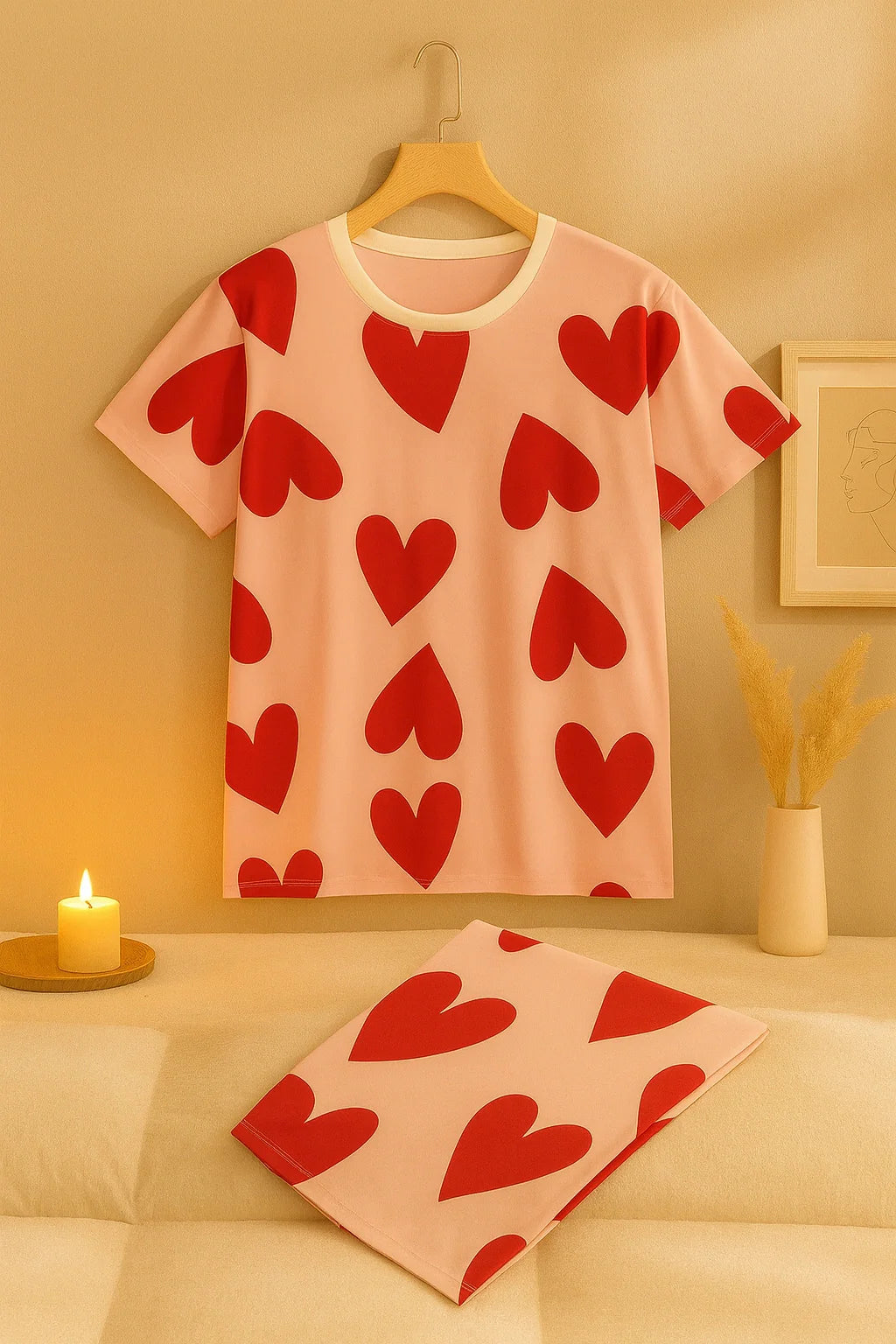 Pink Dilbar T-Shirt With Pajama