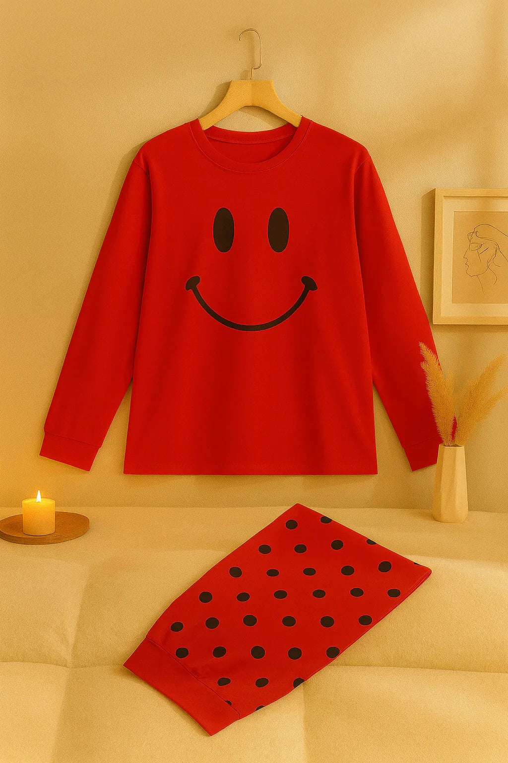 Red Smile T-Shirt With Pajama