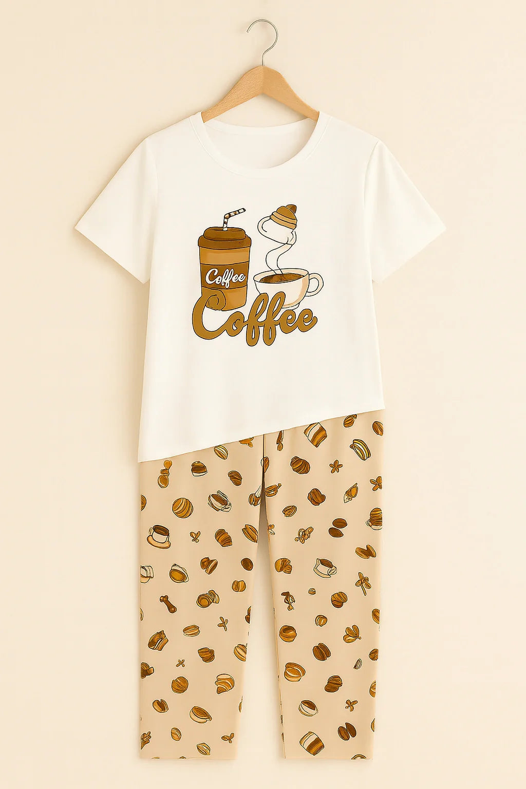 Morning Coffee T-Shirt With Pajama