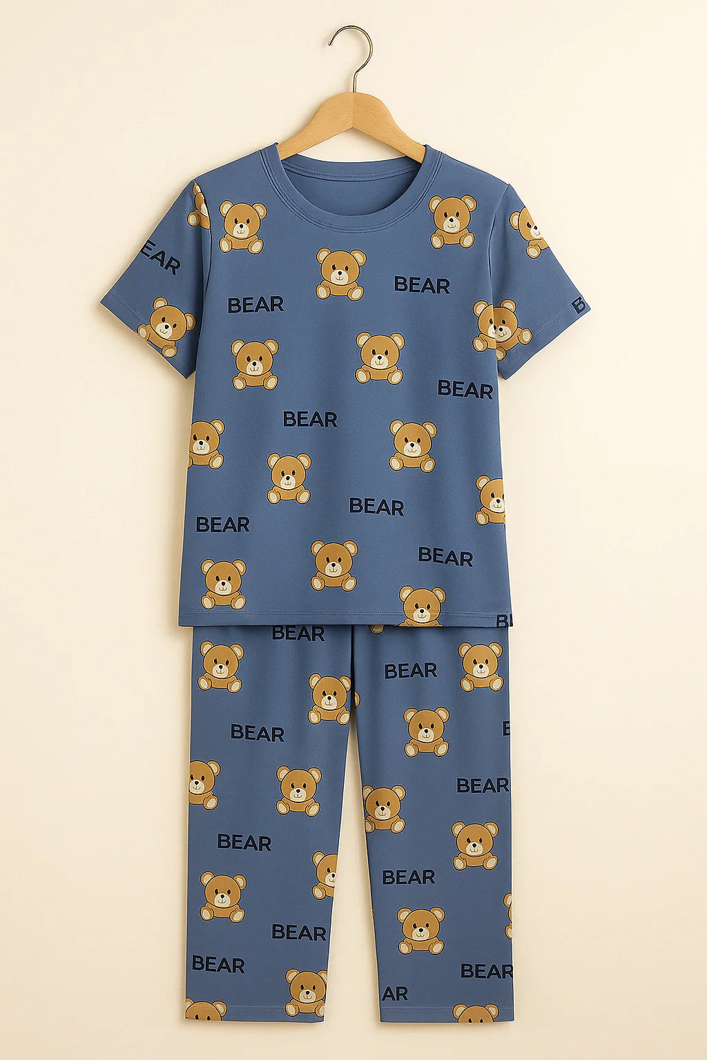 Gray Cozy Bear Hug T-Shirt With Pajama