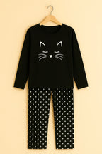 Black Meow T-shirt With Pajama