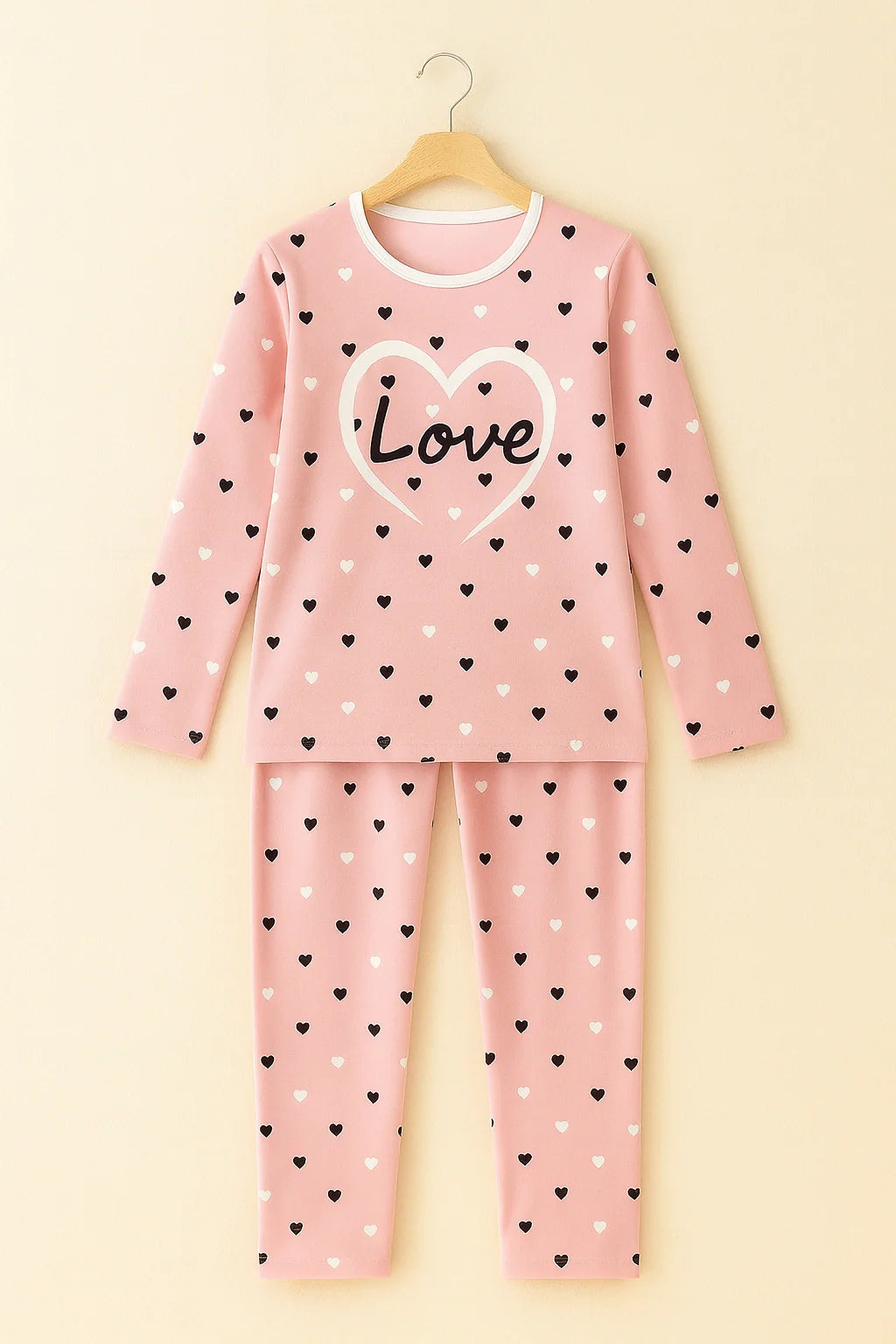 Pink Love T-shirt With Pajama