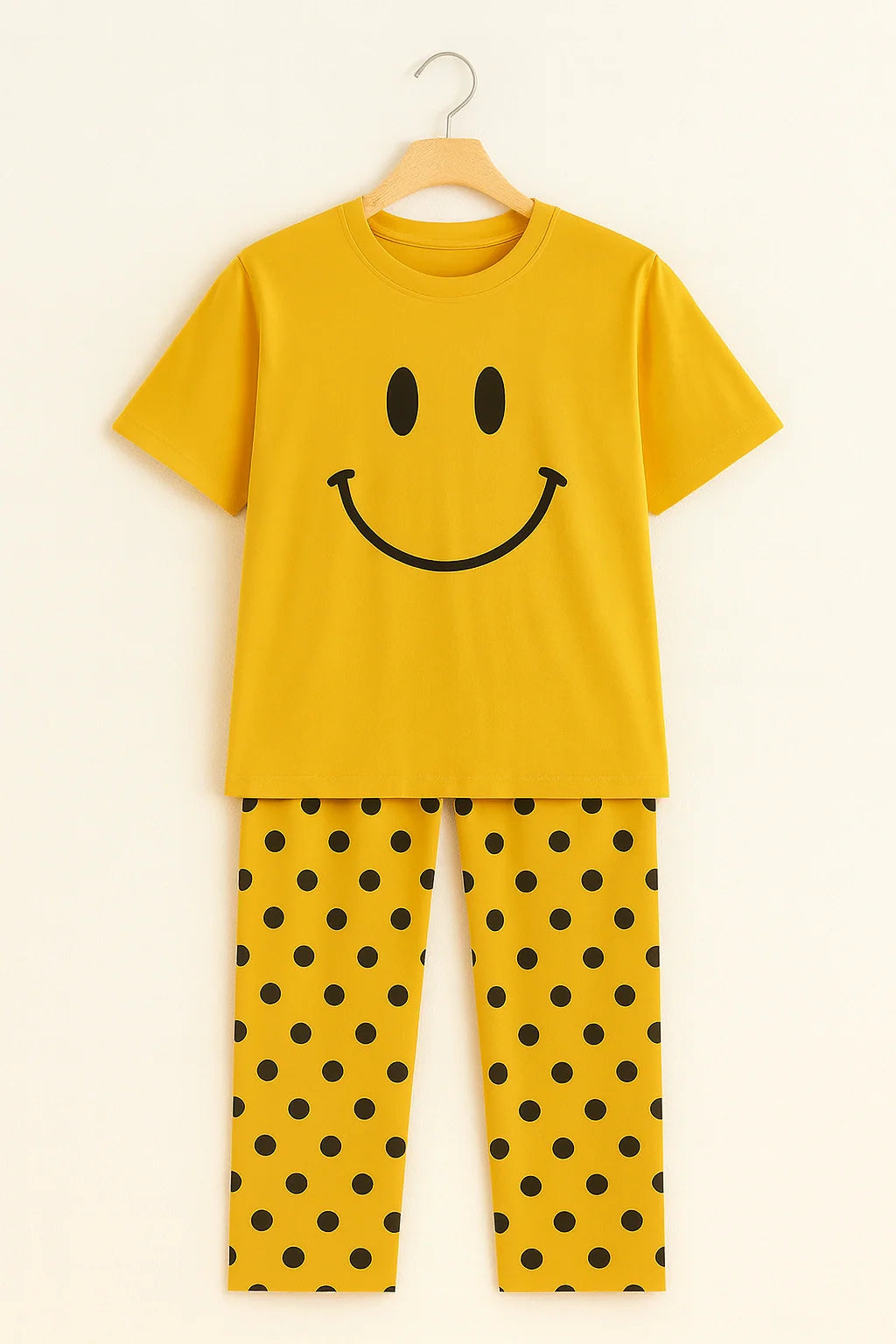 Yellow Smile T-Shirt With Pajama