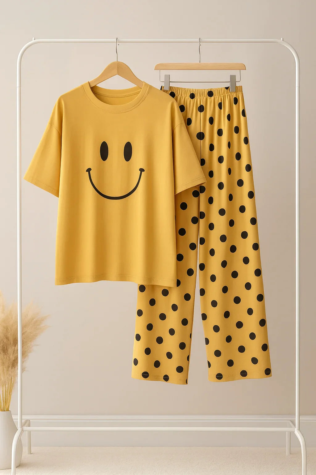 Yellow Smile T-Shirt With Pajama