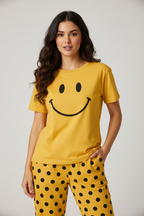 Yellow Smile T-Shirt With Pajama