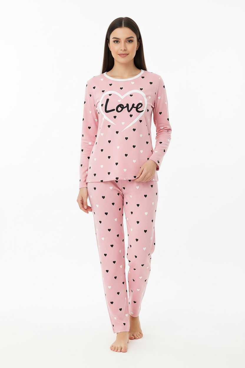 Pink Love T-shirt With Pajama