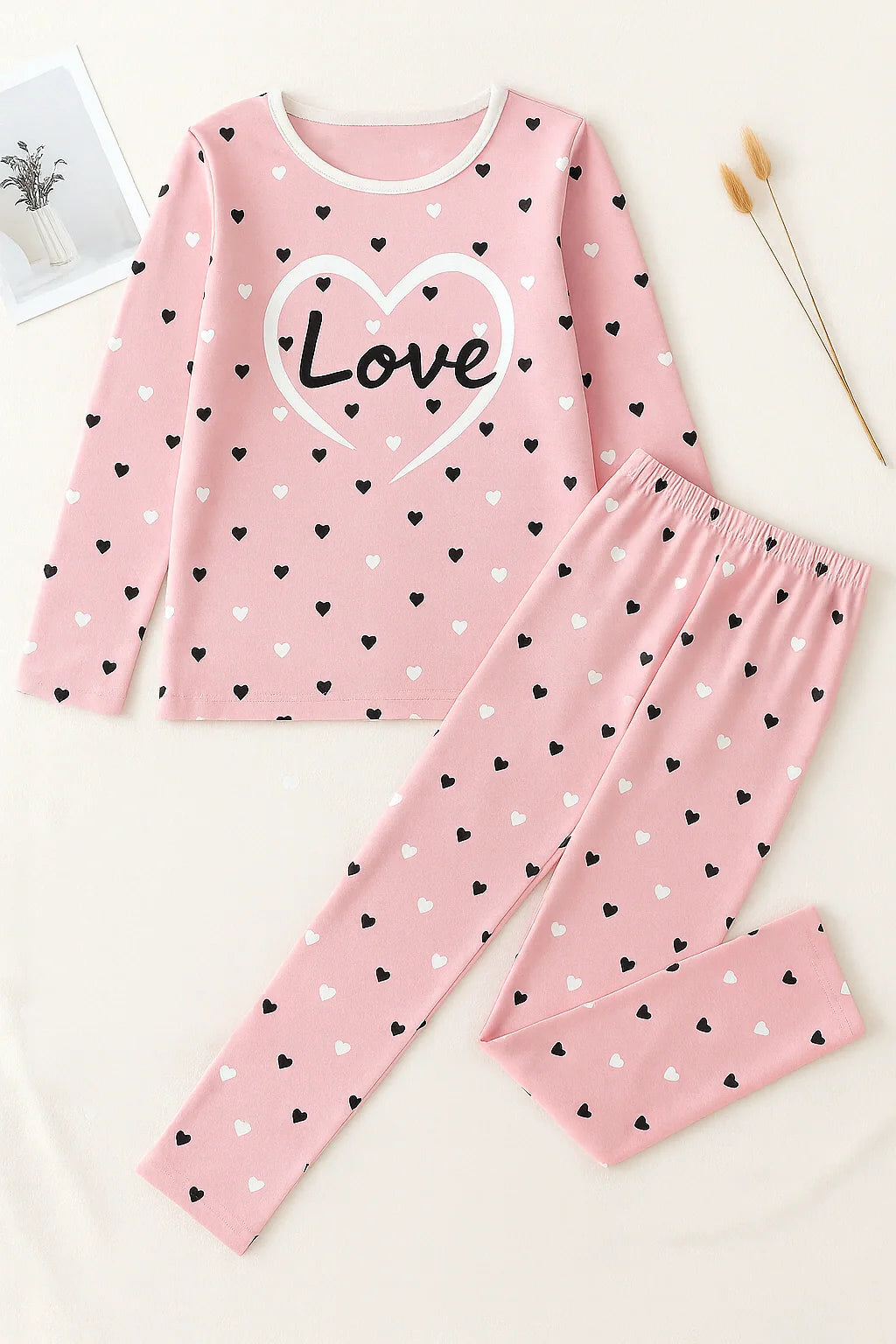 Pink Love T-shirt With Pajama