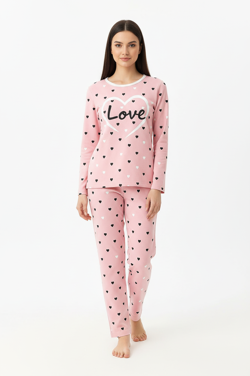 Pink Love T-shirt With Pajama