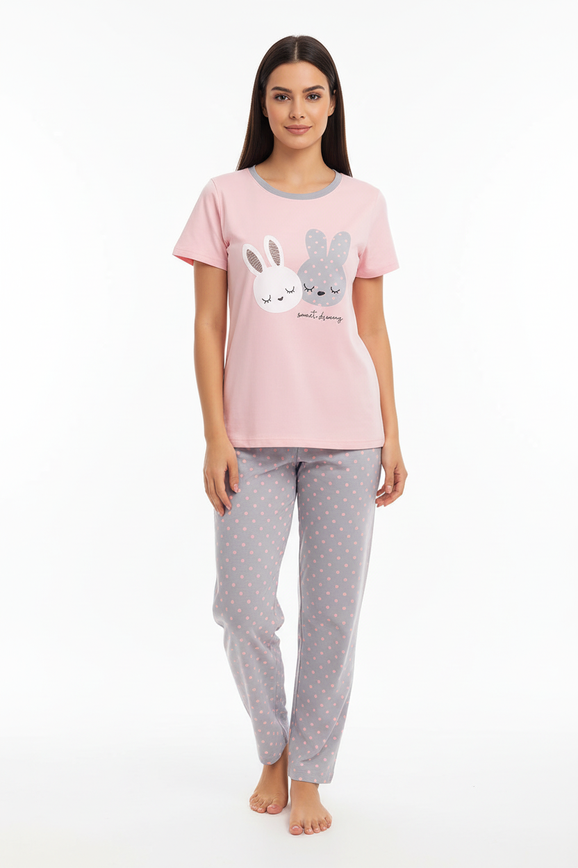 Pink Rabbit T-Shirt With Pajama