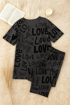 Gray love printed shirt and trouser