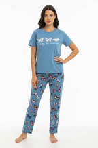 Multi Colours Butterfly T-Shirt With Pajama
