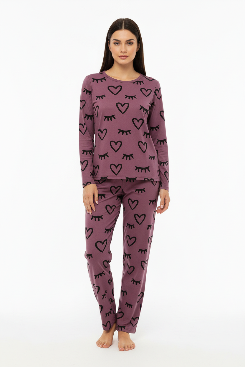Purple Sleepy Love T-Shirt With Pajama