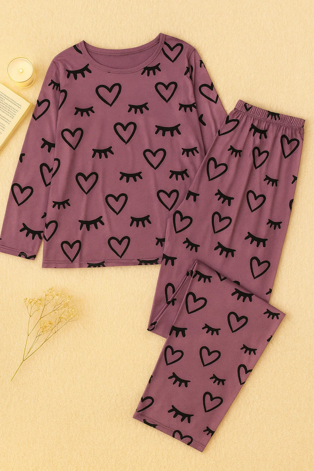 Purple Sleepy Love T-Shirt With Pajama