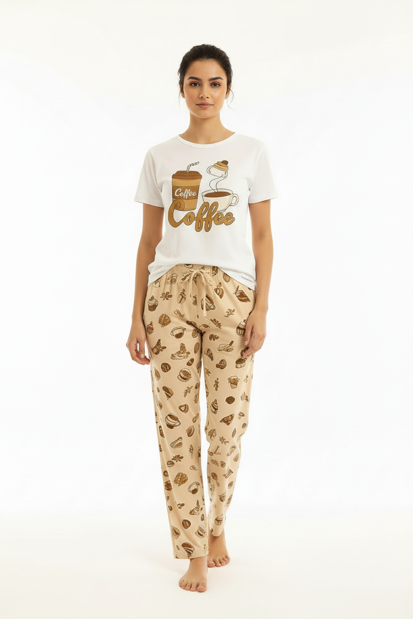 Morning Coffee T-Shirt With Pajama